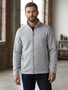 Sunice Men's Light Gray Heather Full-Zip Jacket Size XL